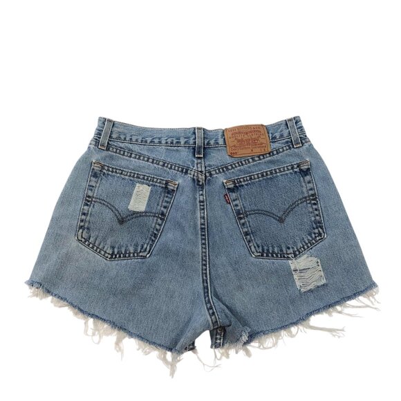 Levi's 560 Vintage Women's Cutoff Denim Shorts Distressed and Frayed Hem Size 12 - Picture 2 of 16